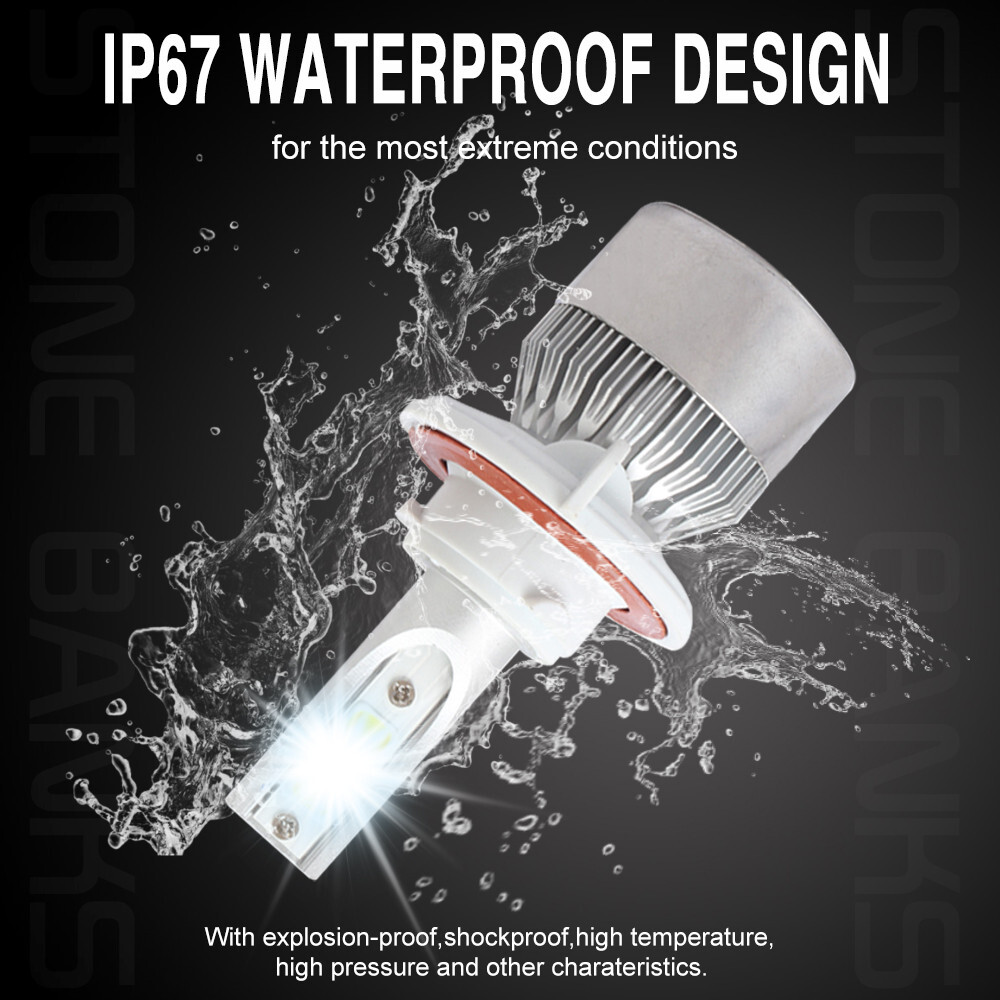 H13 9008 High Low Beam LED Headlight Bulb White 6000K Super Bright 6000K