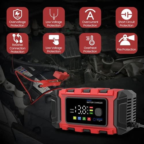 Car Battery Charger Heavy Duty 12V Smart Automatic Intelligent Pulse Repair