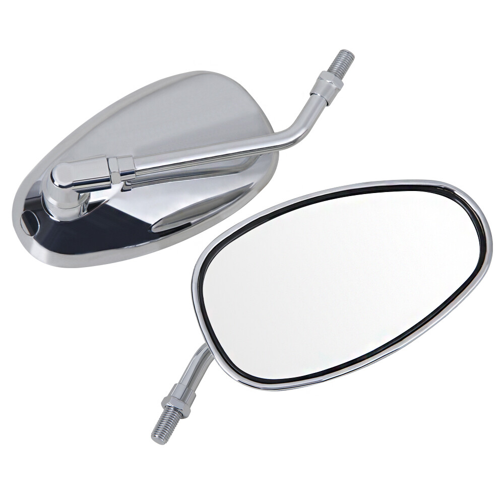 Chrome Motorcycle Oval Mirrors For Honda Shadow Spirit 750 1100 VTX1300 VTX1800