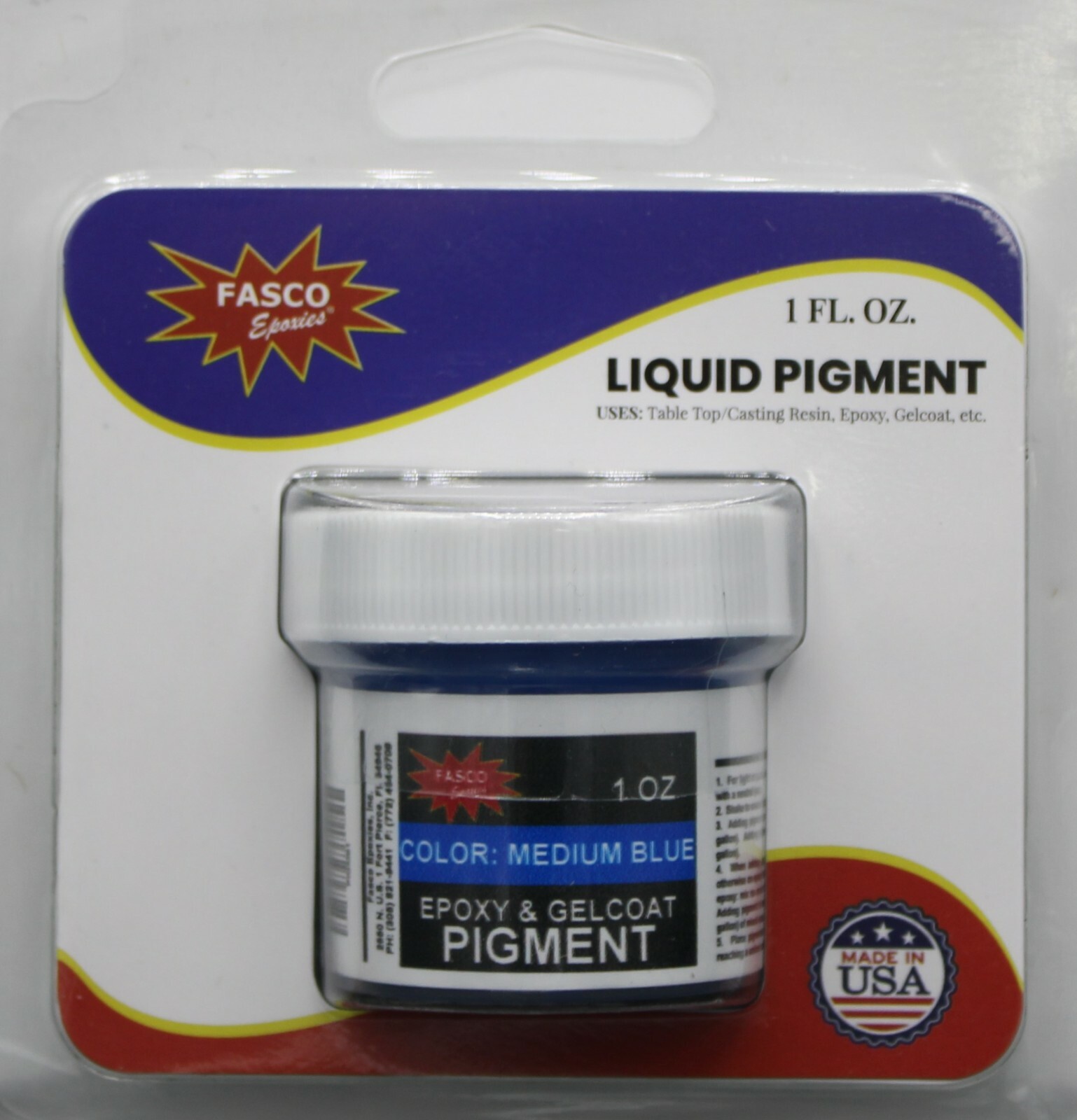 Medium Blue Pigment for Gel-coat and Epoxies (1 oz)