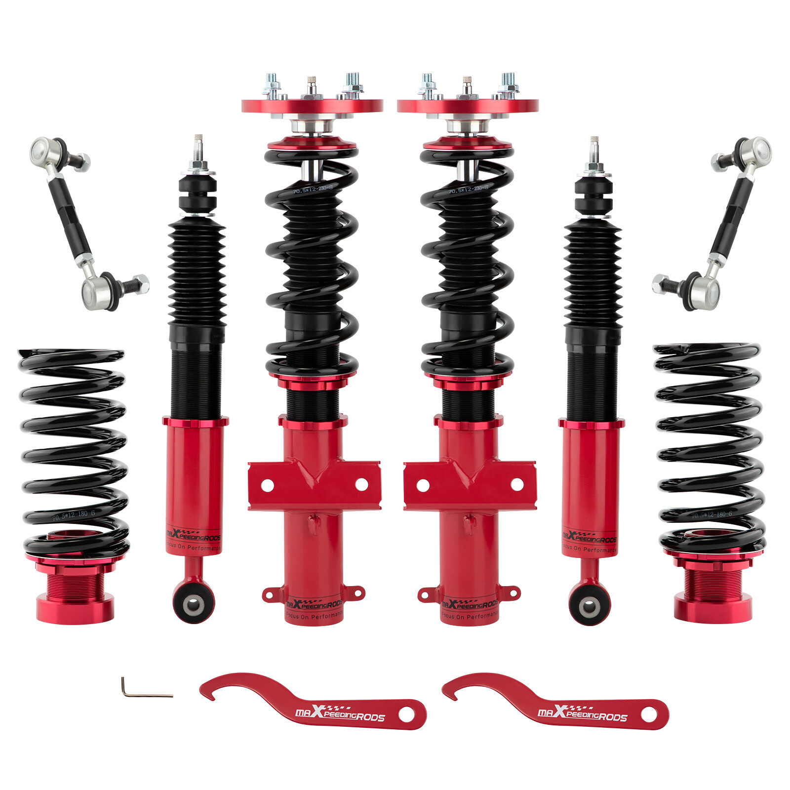 MaXpeedingrods 24 Click Damper Coilovers Struts Shock Kit for Ford Mustang 05-14