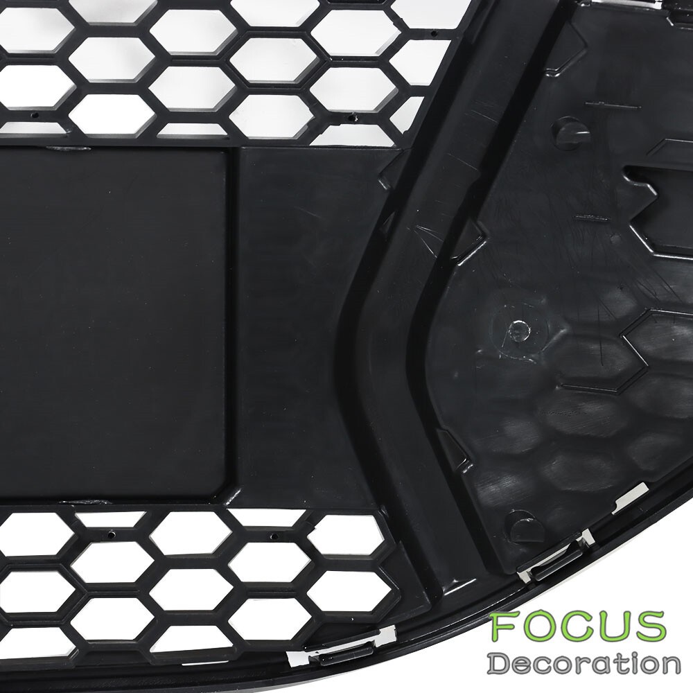For 2013 14 Ford Focus Front Upper Bumper Grille Glossy Black Grill ABS Plastic