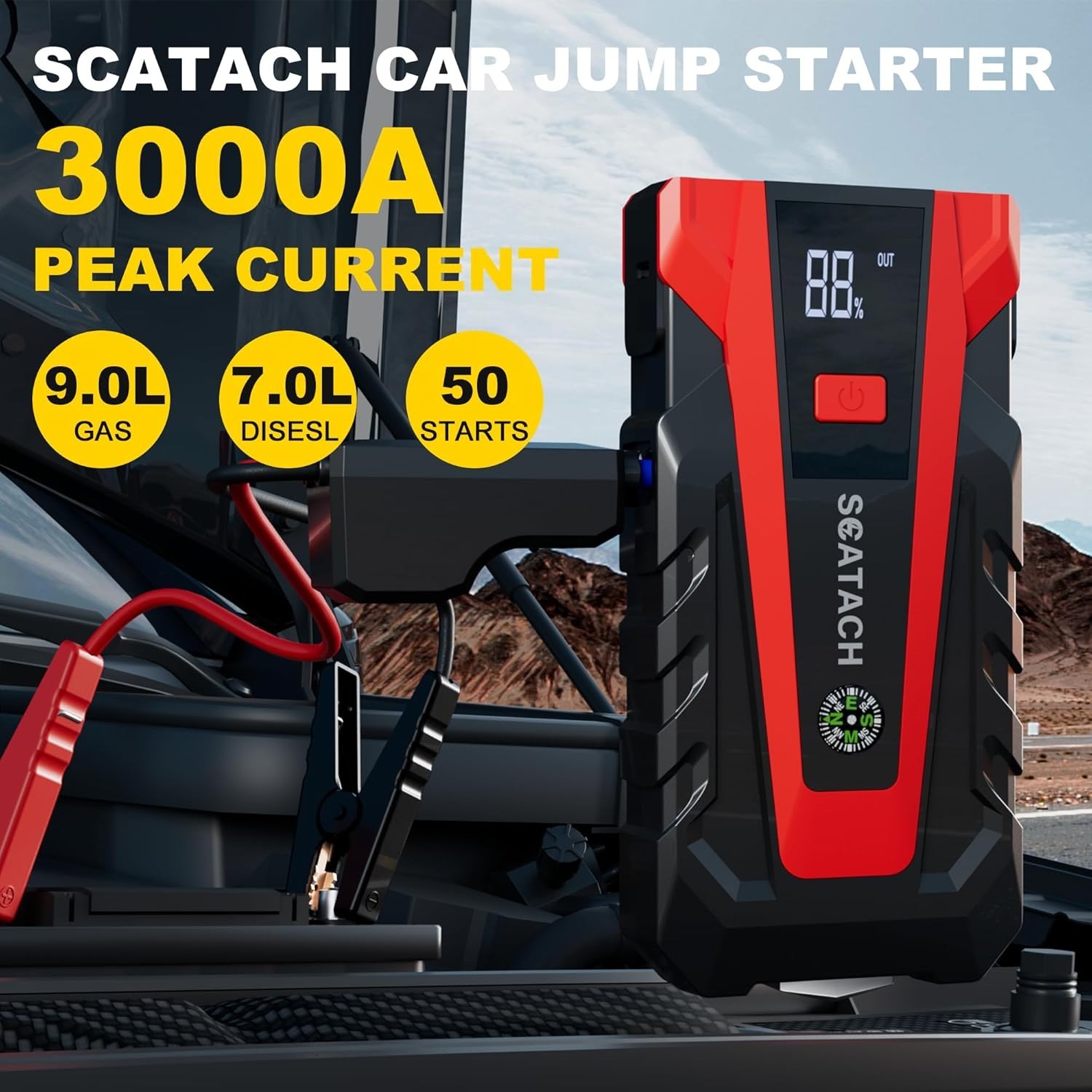 WOLFBOX Jump Starter , 4000A Portable Car Battery Booster