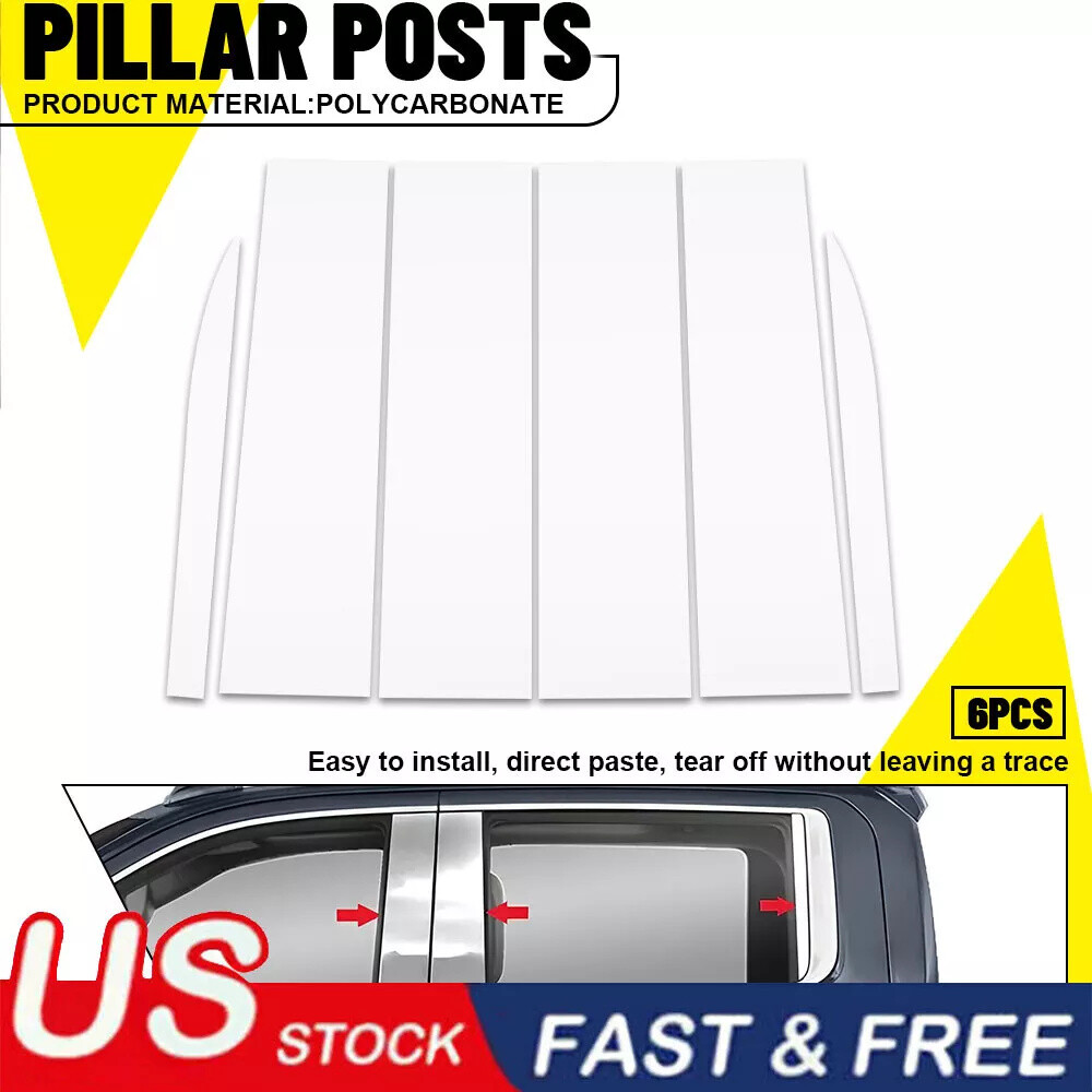 6x Chrome Pillar Posts Window Trim For 2019-2024 CHEVY Silverado GMC Sierra 1500