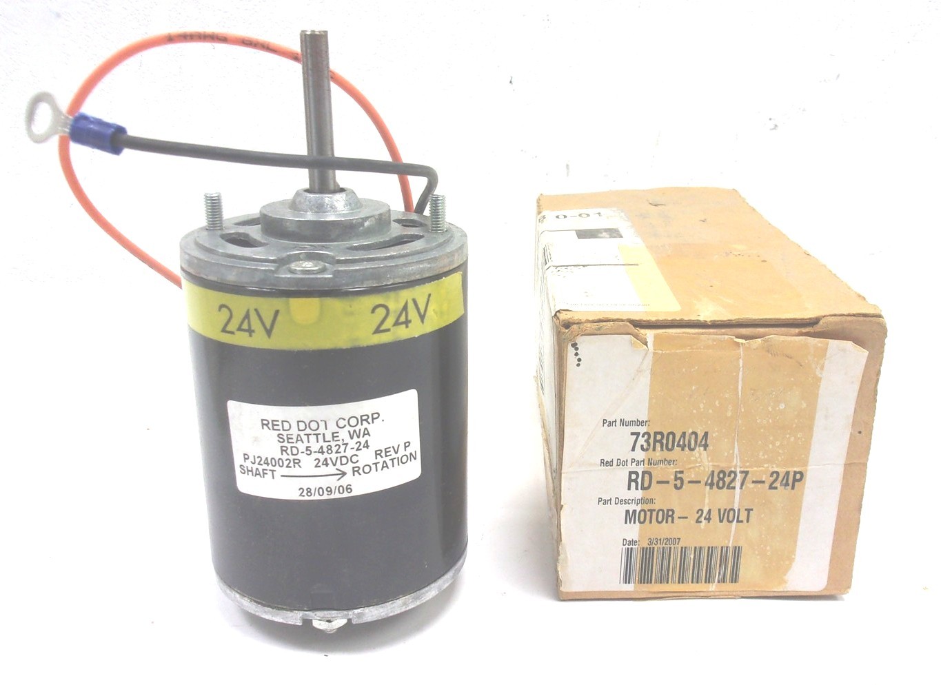 RD-5-4827-24P NEW GENUINE RED DOT 24V SINGLE SHAFT BLOWER MOTOR 73R0404