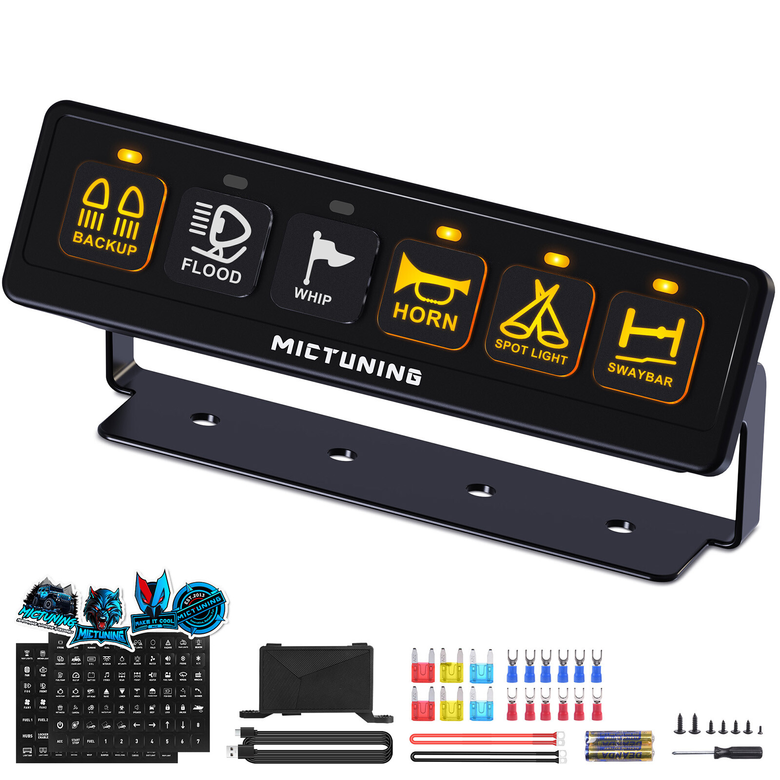 6 Gang Wireless Switch Panel,12V 80A Circuit Control Relay System Pods for Truck