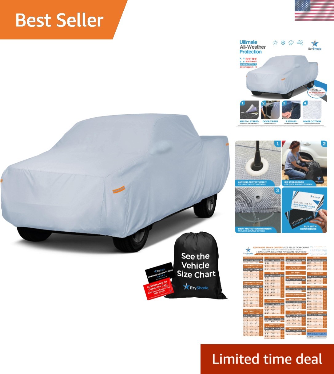 Reflective Multi-Layer Truck Cover with 100% UV Protection – Fits T5 Trucks