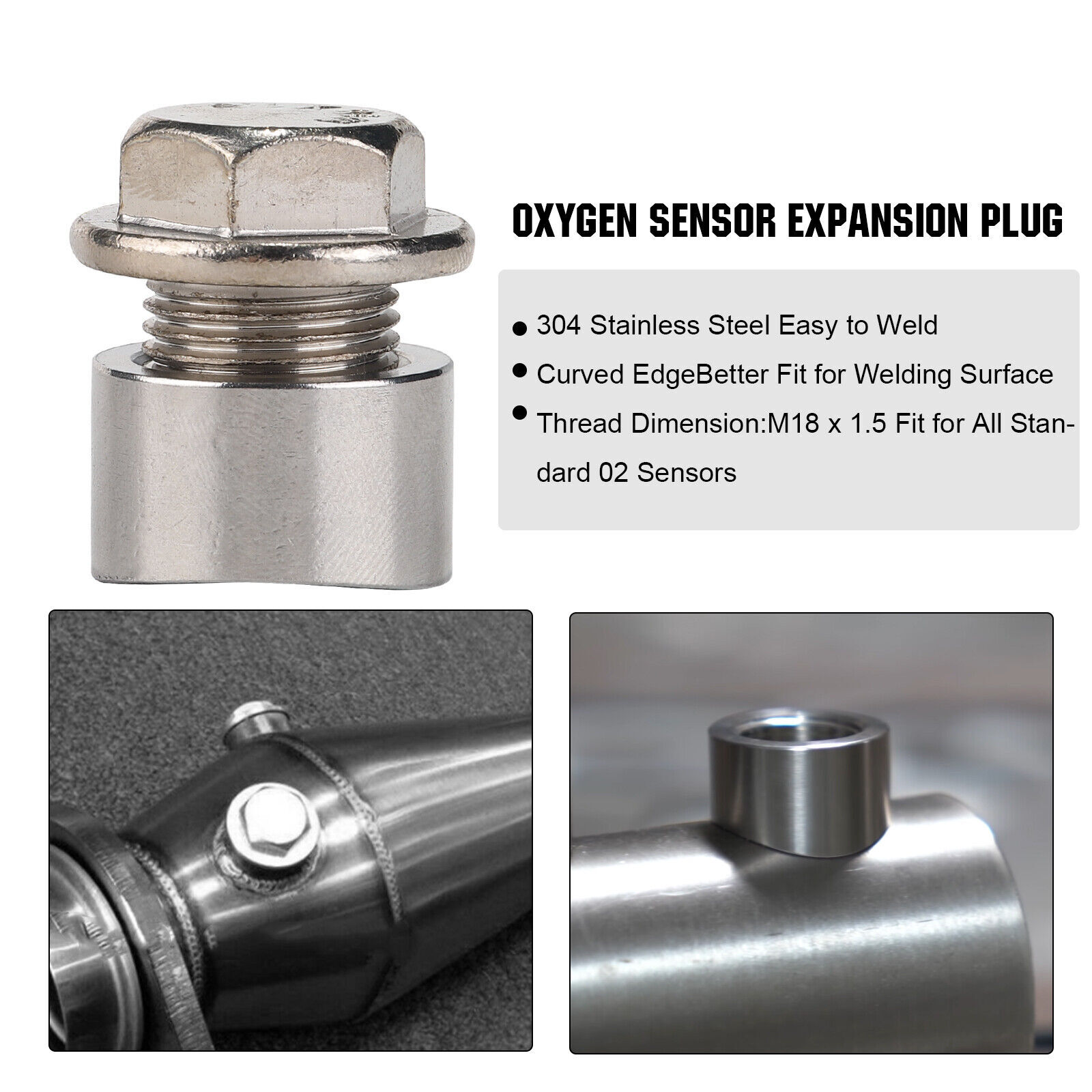 (4) O2 02 OXYGEN SENSOR WELD IN / ON BUNGS & PLUGS M18 X 1.5 THREADED FITTING