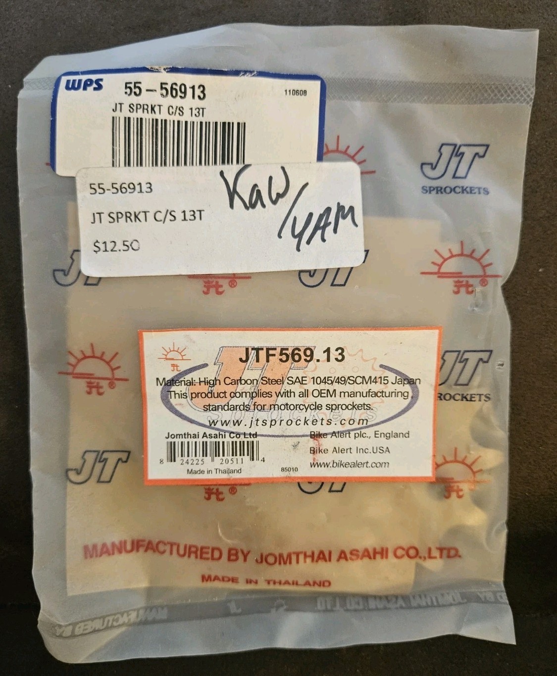 JT High Carbon Steel 55-56913 / 13T Front Sprocket Brand New Original Packaging