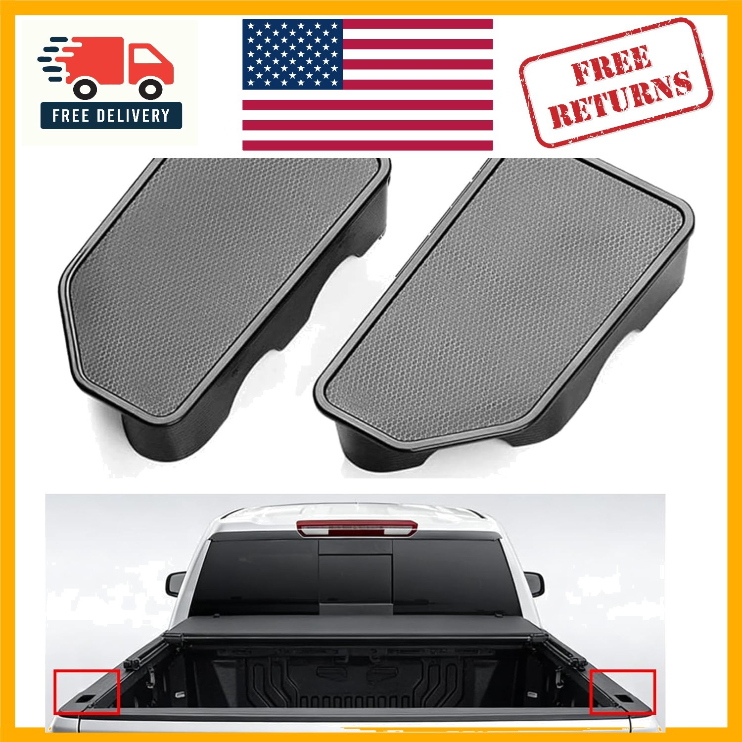 2-Pack Custom Fit Black Stake Pocket Covers for 2019-2026 Chevy Silverado/Sierra