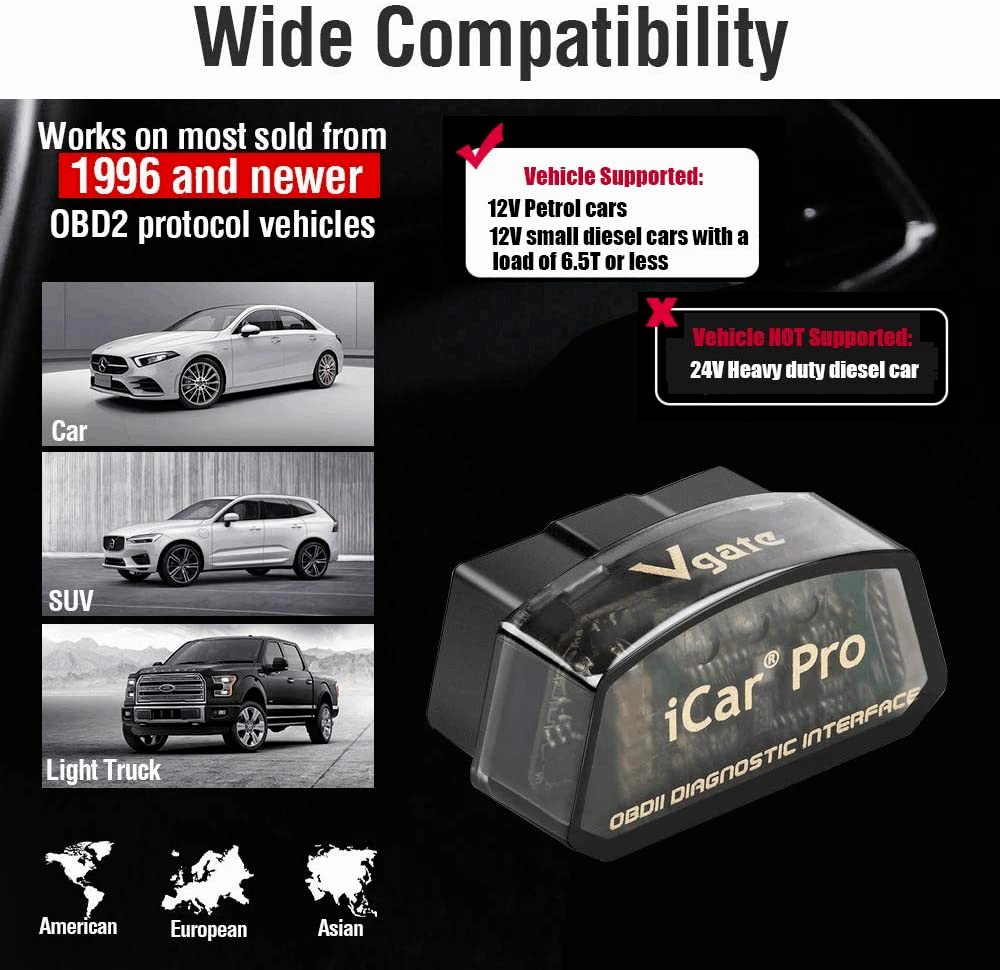 Vgate iCar Pro Bluetooth 4.0 ELM327 OBD2 Car Code Reader Scaner For IOS Android