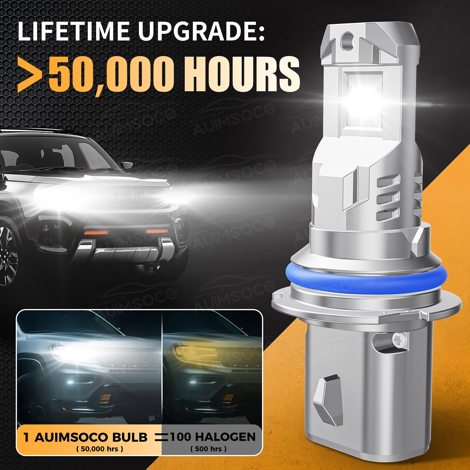 For Dodge Ram 1500 2002-2005 Super Bright LED Headlight Hi-Lo Beam Bulbs 72000LM