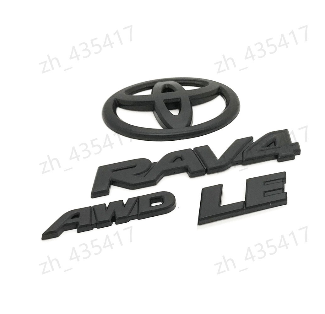 OVERLAY !! 2019 – 2025 TOYOTA RAV4 LE AWD Hybrid Matte BLACK OUT EMBLEM KIT