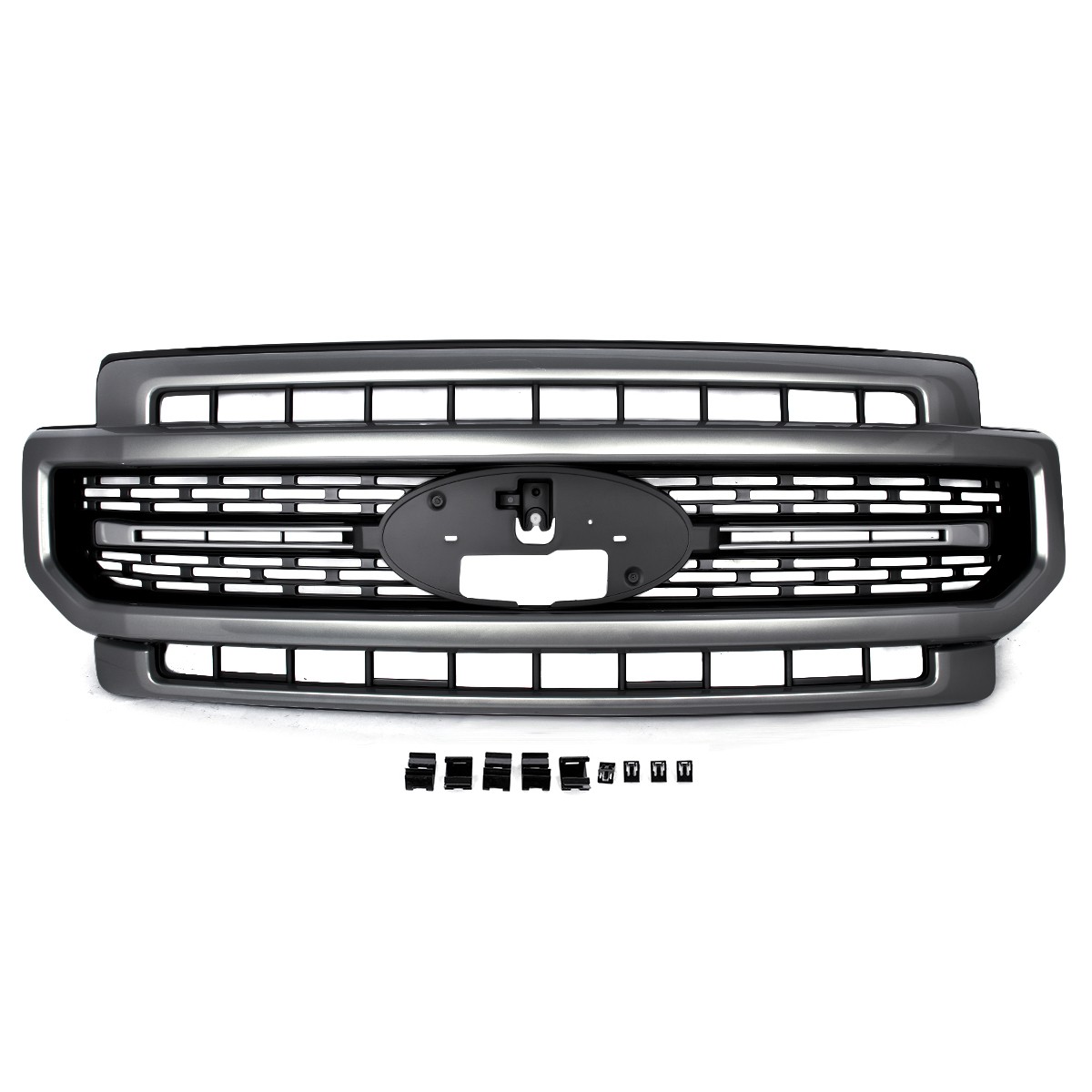 Carbonized Gray Front Bumper Grille For 2020-2022 Ford F250 F350 F450 Super Duty