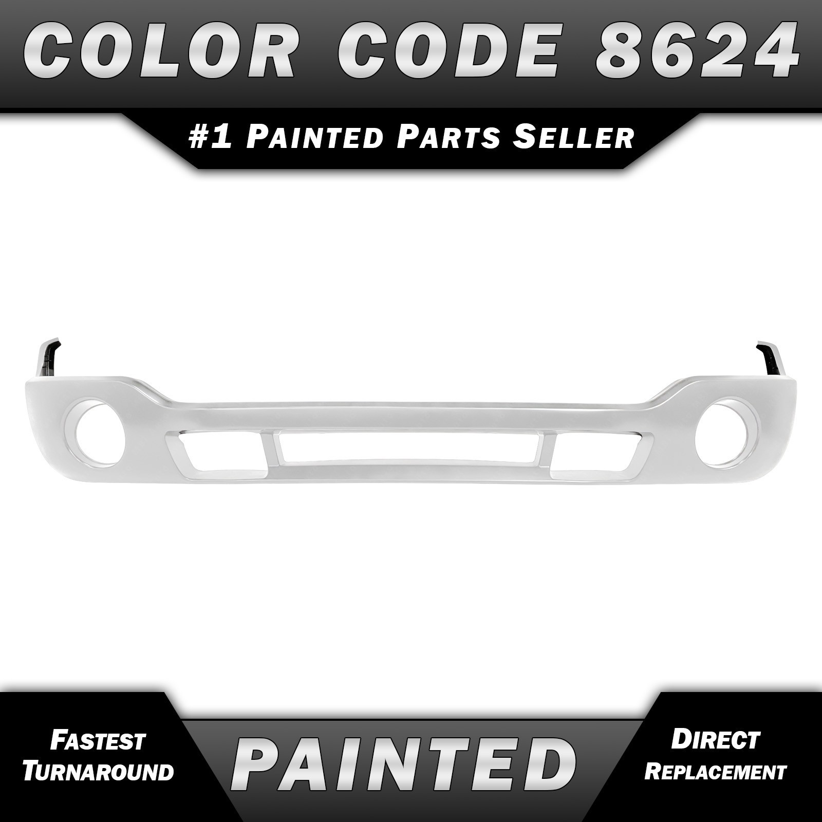 NEW Painted *WA8624 Olympic White* Front Bumper Cover for 2003-2007 GMC Sierra