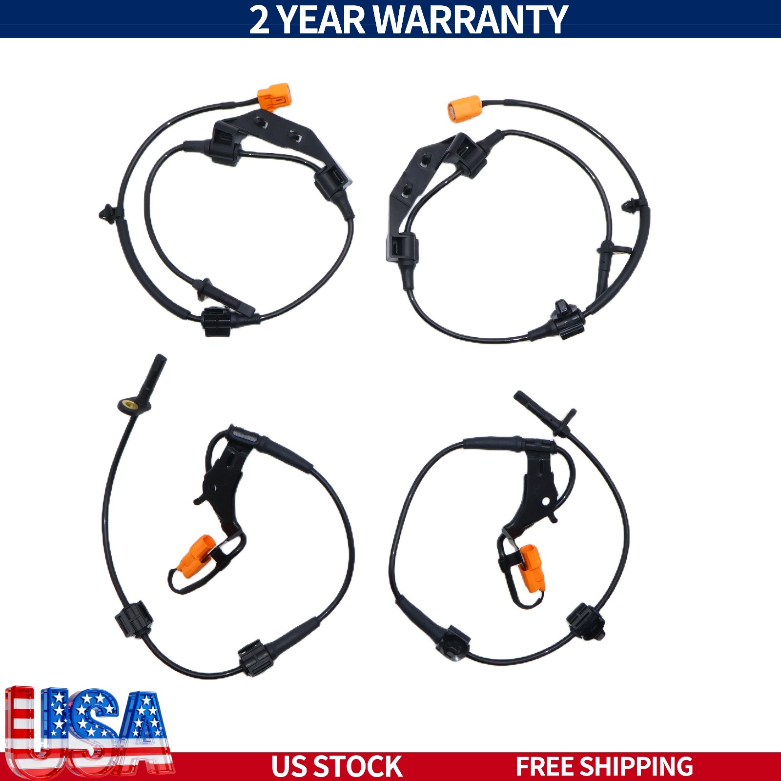 Set of 4 ABS Wheel Speed Sensors for 2003-2011 Honda Element 2.4L Left/Right