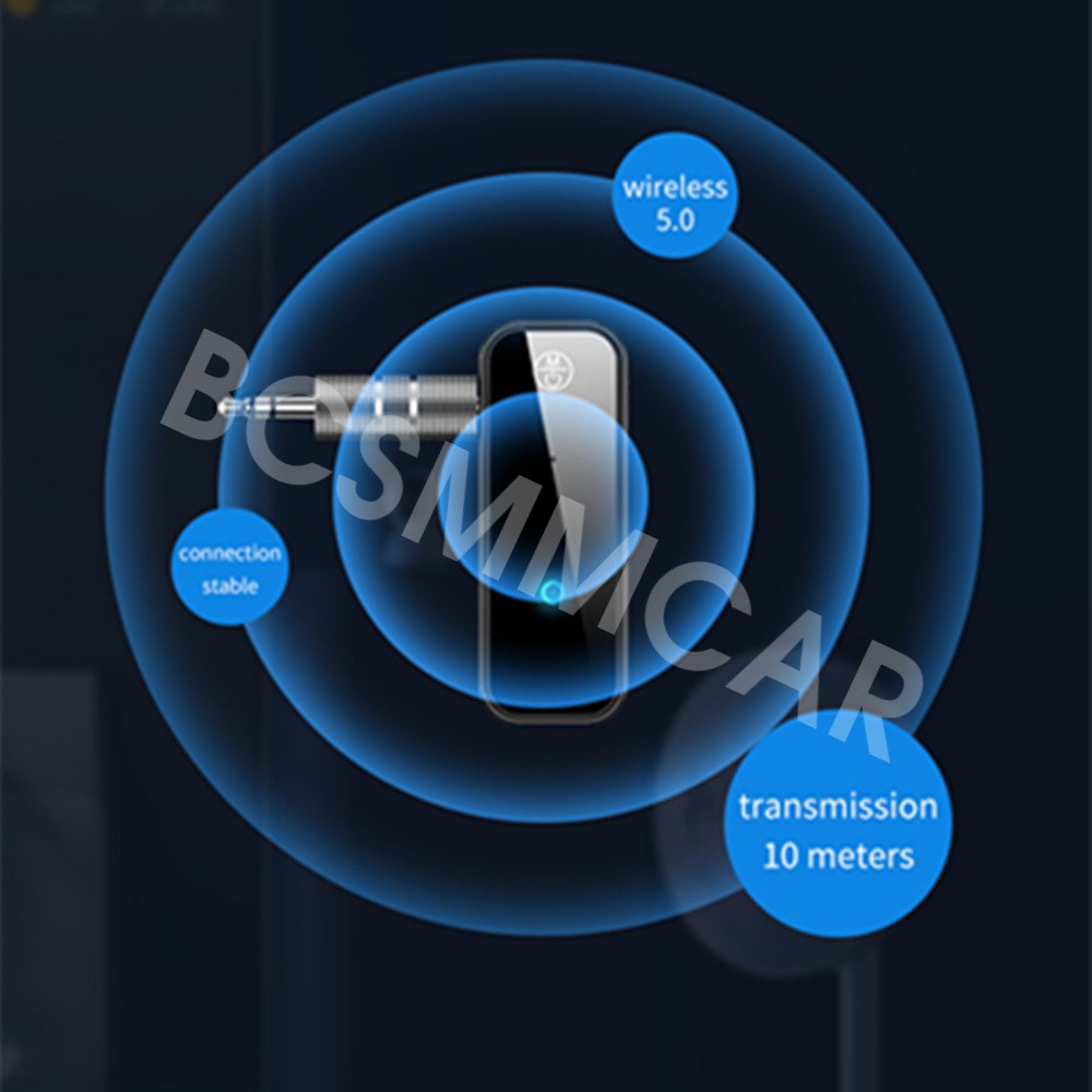 Bluetooth 5.0 USB Wireless Transmitter Receiver 2in1 Car Audio Adapter 3.5mm Aux