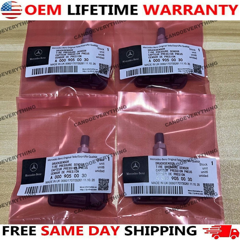 4pcs Genuine OEM A0009050030 TPMS Tire Pressure Monitoring Sensors for Benz C300