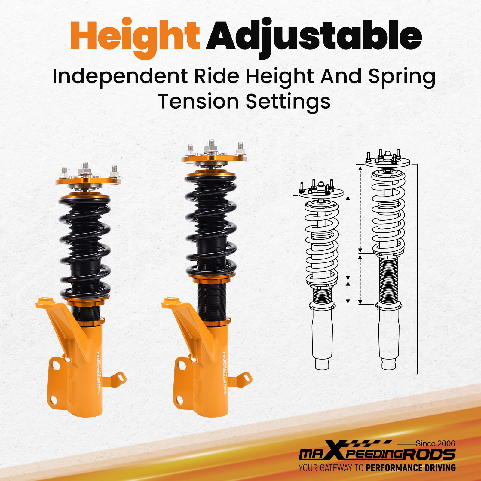 Maxpeedingrods Adjustable Coilovers Struts Suspension For Acura RSX 2002-2006