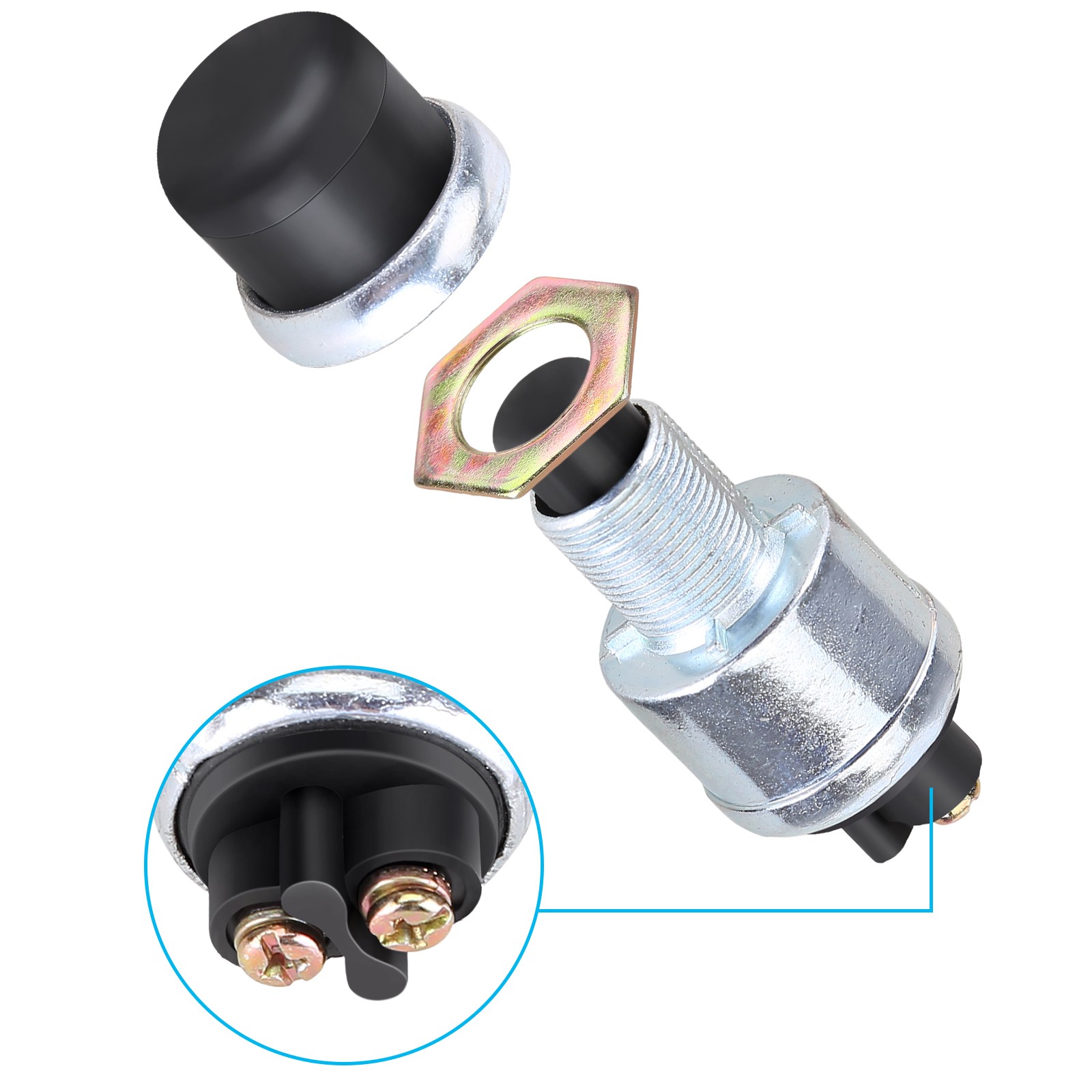4 PCS 12 VOLT DC HEAVY-DUTY START MOMENTARY PUSH-BUTTON STARTER SWITCH (50 AMPS)