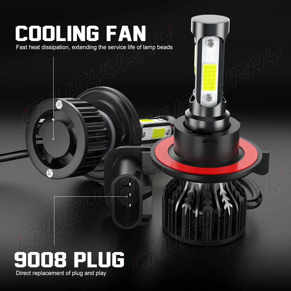 2X H13 9008 LED Headlight Super Bright Bulbs Kit 420000LM White Hi-Lo Beam 6000K