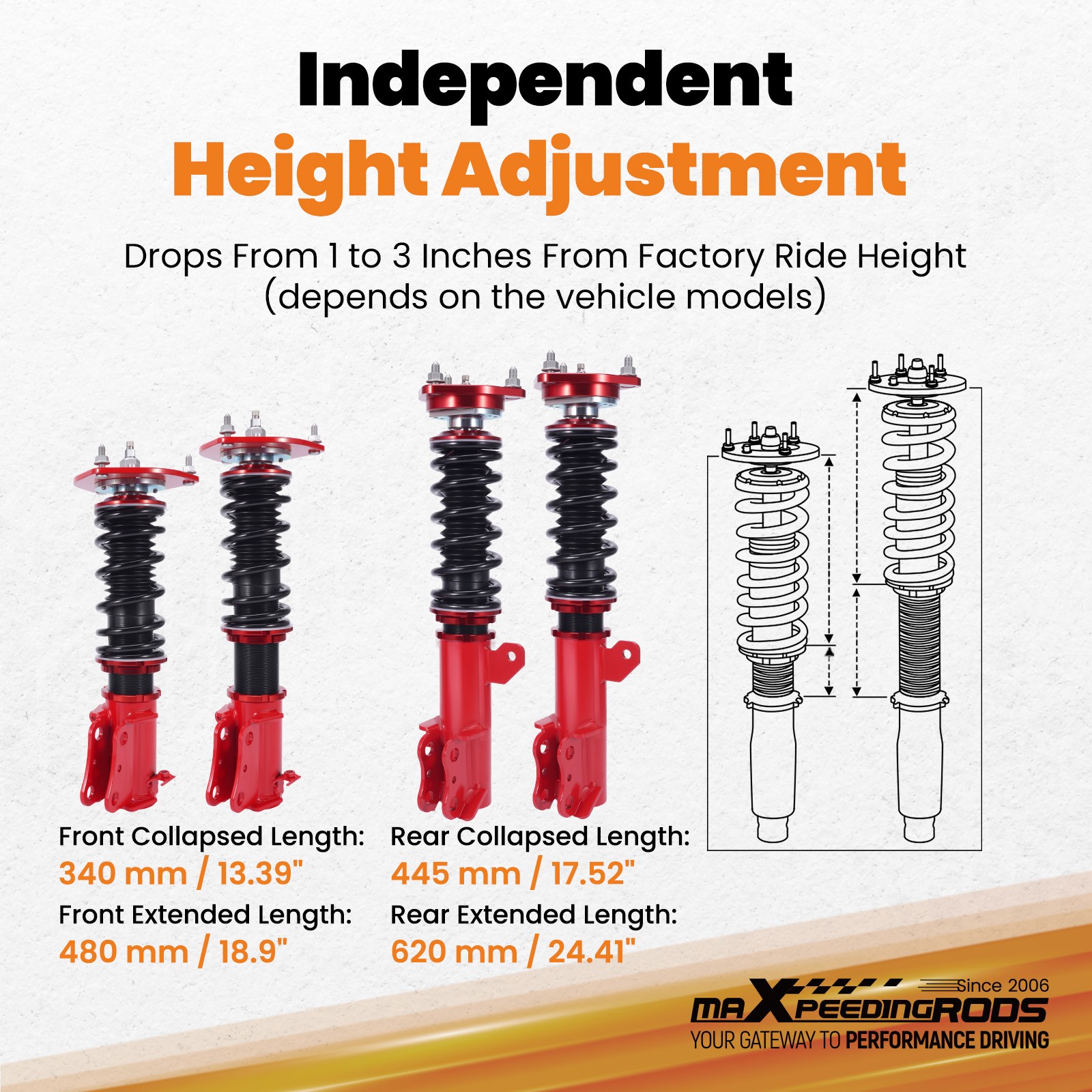 MaXpeedingrods Coilover Suspension Kit 24 Way Damper For 00-05 Toyota MR2 Spyder