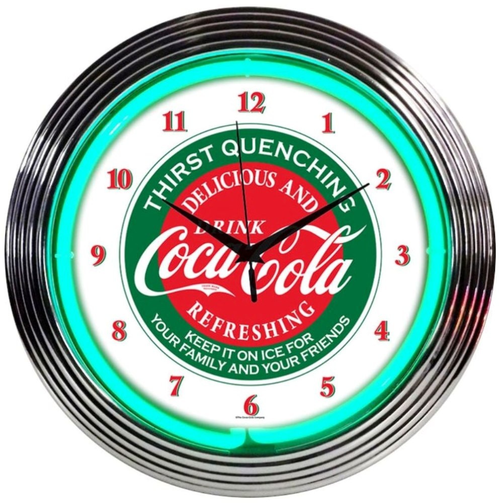 Neon Clock – Coca-Cola Evergreen 15″ 8CCGRN * ​Ships FREE to the 48-State USA!