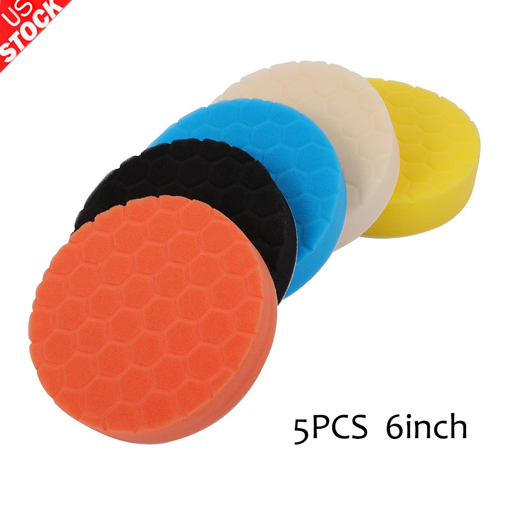 5pc 6inch Car Foam Waxing Finishing Buffing Wheel Buffer Polisher Polishing Pad