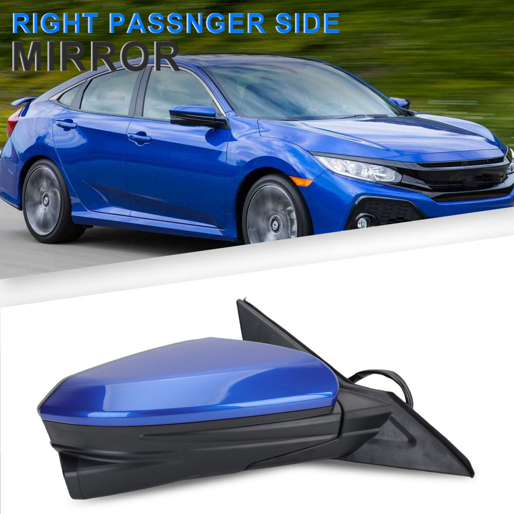 Blue Right Passenger Side Mirror 11Pin Heated Camera For Honda Civic 2016-2020