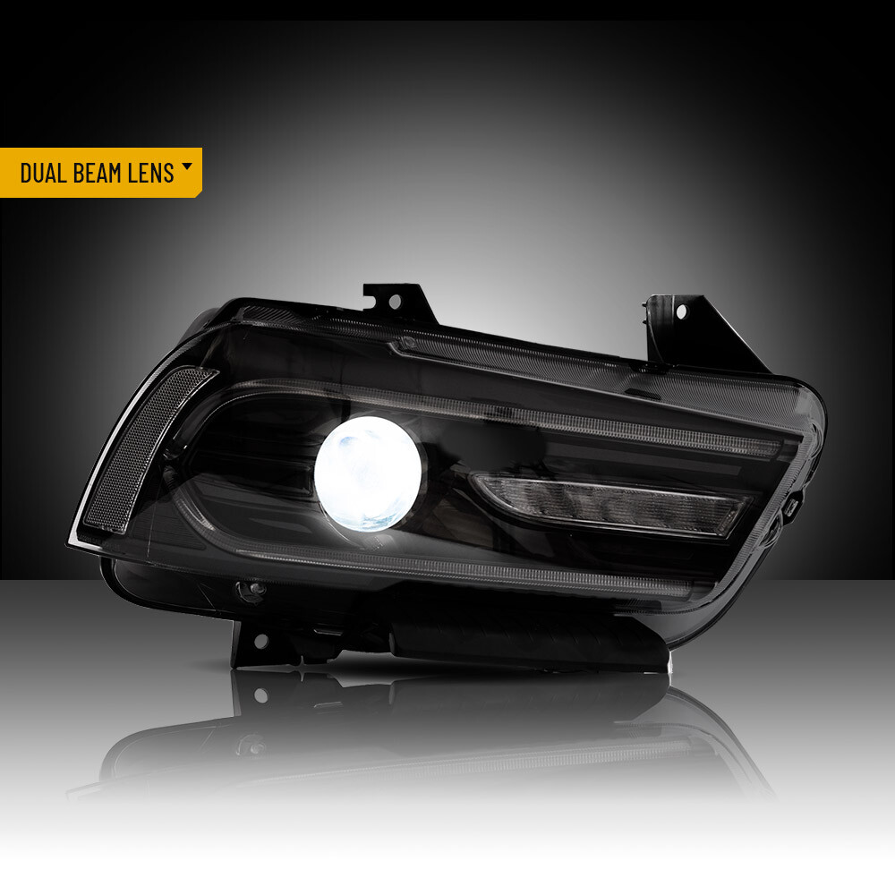 2X VLAND Multicolor DRL Projector LED RGB Headlights For Dodge Charger 2011-2014