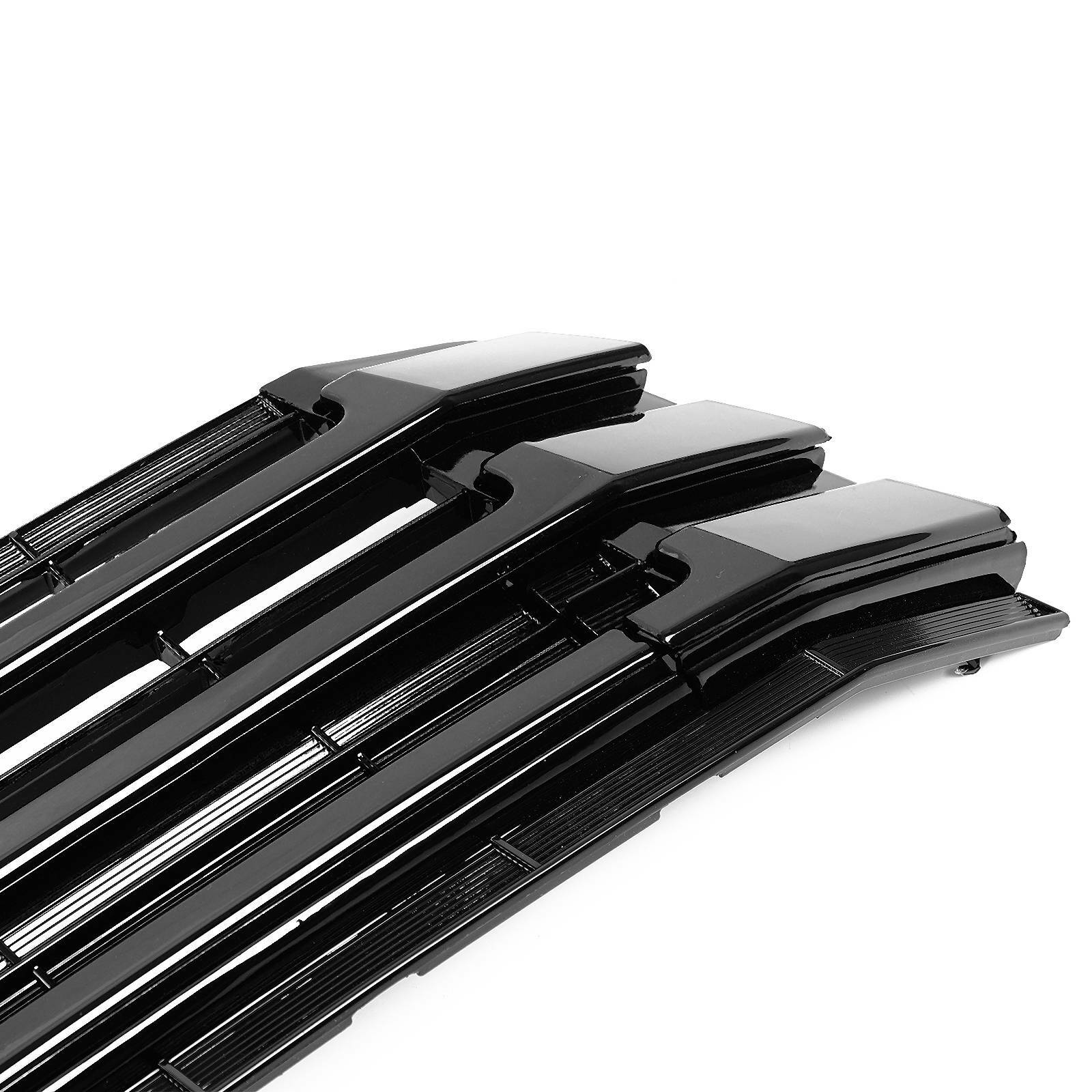 Front Upper and Lower Grille Grill For Toyota Highlander 2017-2019 Gloss Black
