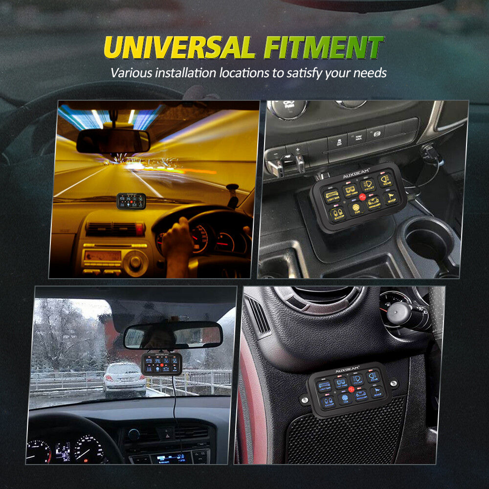 AUXBEAM AR-800 RGB 8 Gang Switch Panel Multifunction Light Bar Control 12/24V US