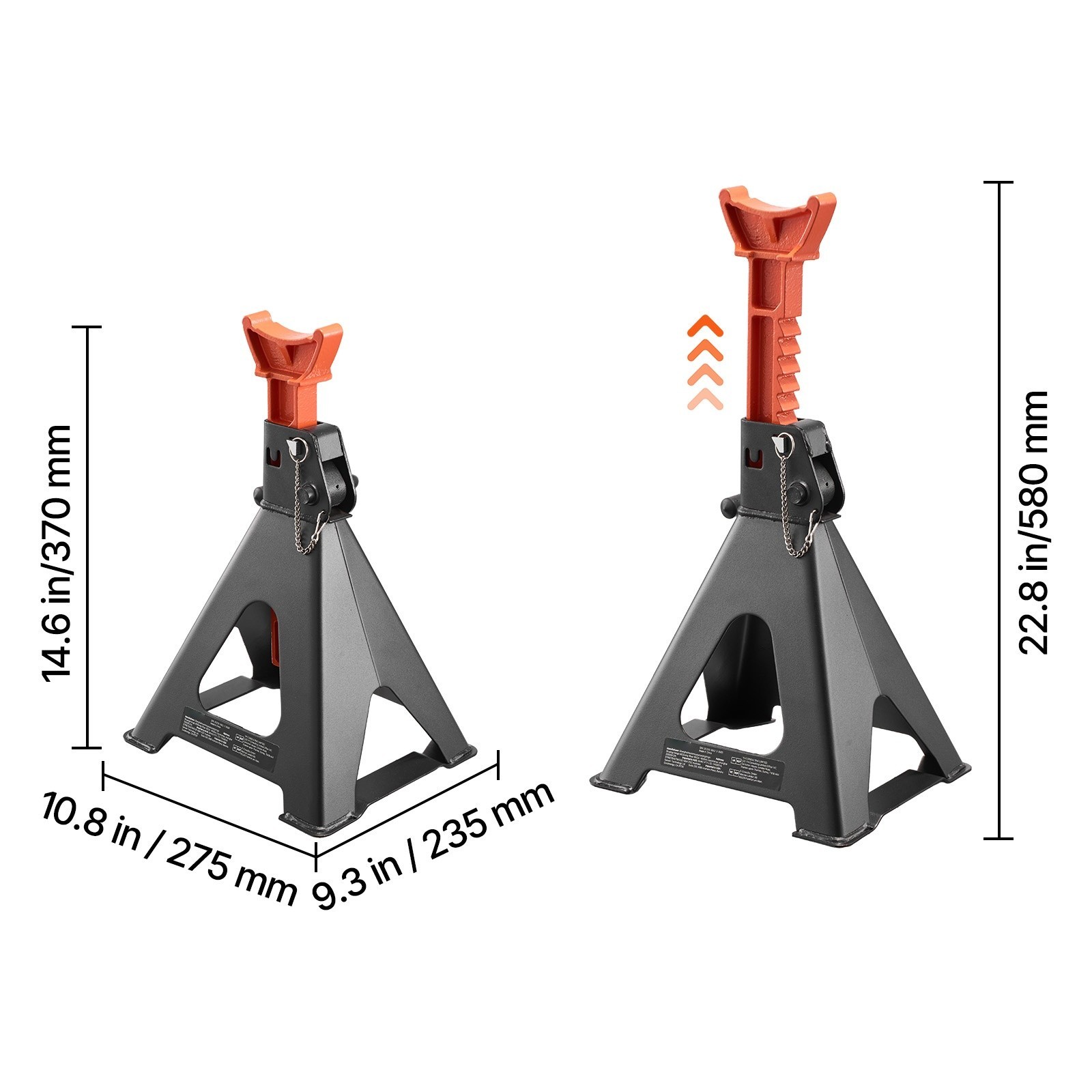 KFFKFF 6 Ton Jack Stands, Adjustable Heavy Duty Steel, 1 Pair