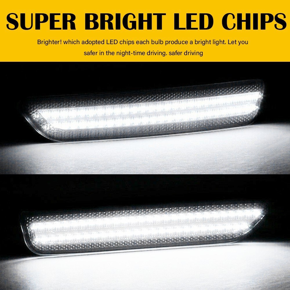 Side Marker Lights Smoked Lens For Ford Mustang 2010-2014 Front & Rear LED/Clear