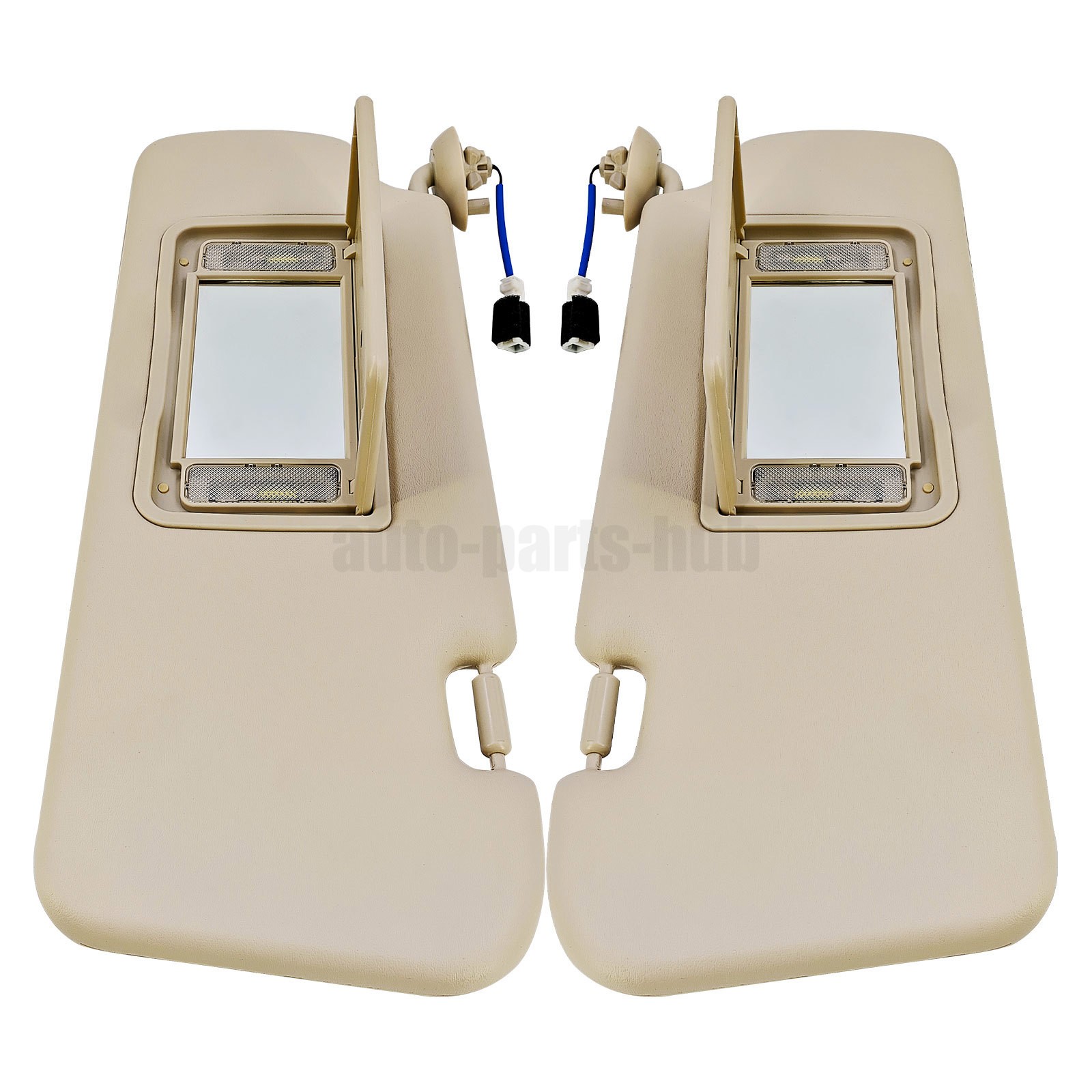 1 PAIR Left & Right Beige Sun Visor For Honda CR-V 2012-2016 W/ Light & Mirror