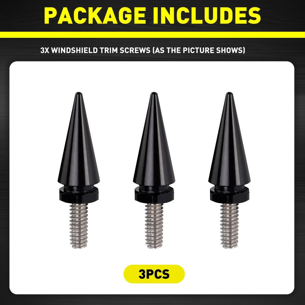 3-30Set For 1996-2013 Harley Touring Spike Black Windshield Trim Screw Bolts Set