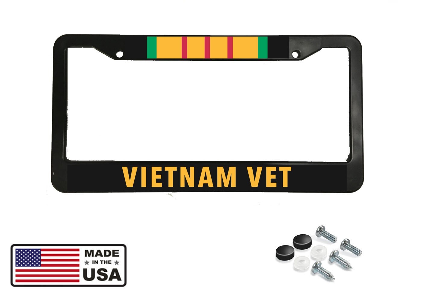 US United States VIETNAM VET ARMY USA RETIRED Black License Plate Frame NEW
