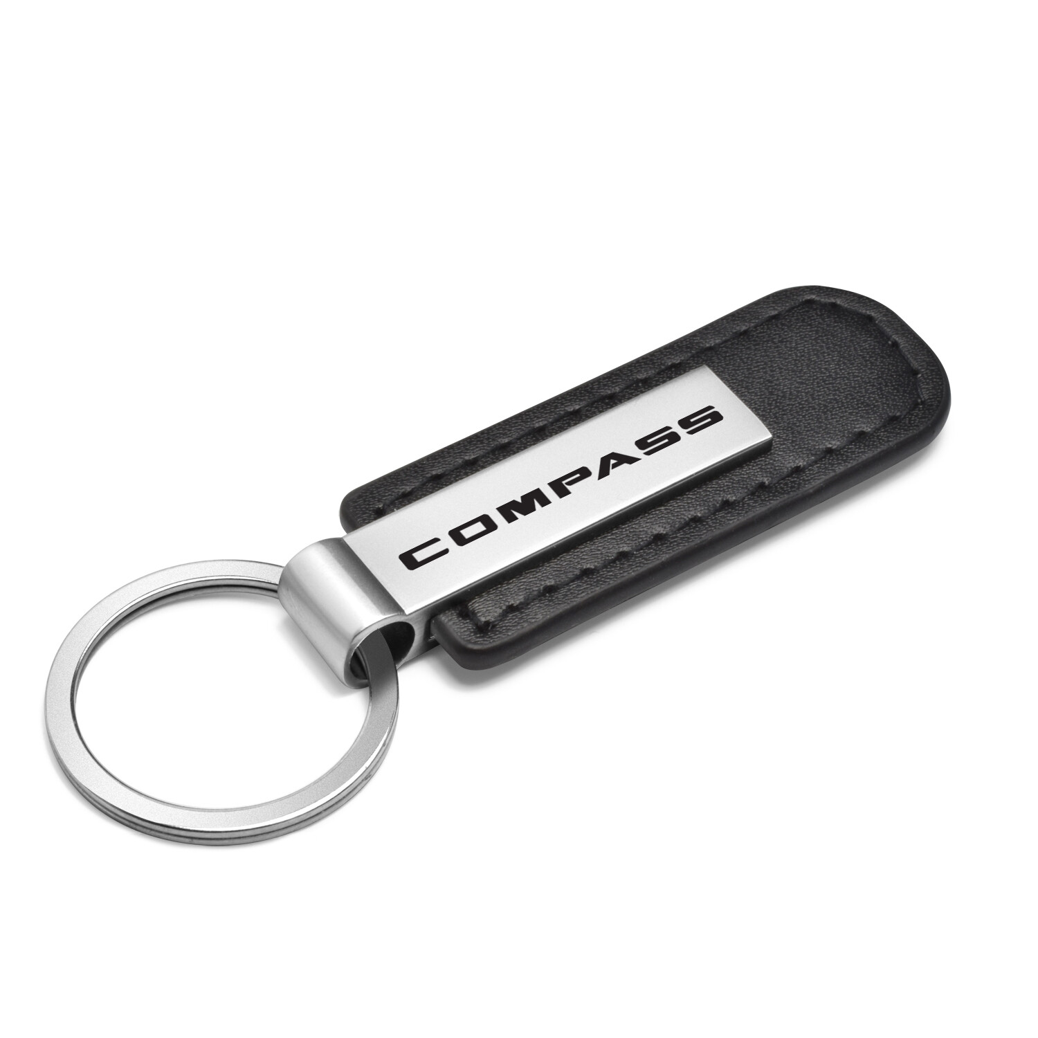 Jeep Compass Black Leather Strap Key Chain Key-Ring