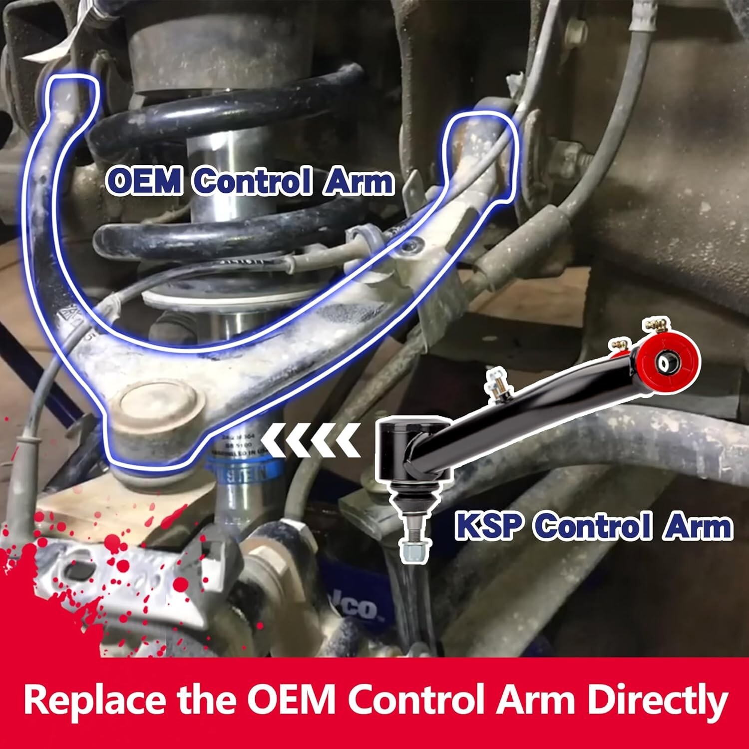 KSP OEM Front Upper Control Arm for 2007-2018 Silverado Sierra 1500 w/4-6” lift