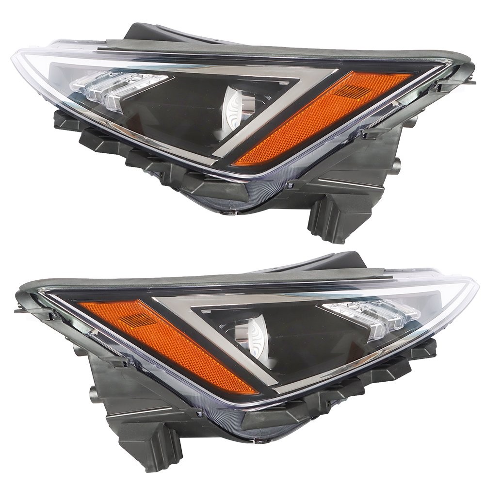 Driver&Passenger Headlight For Hyundai Elantra 2019 2020 Black Housing Halogen