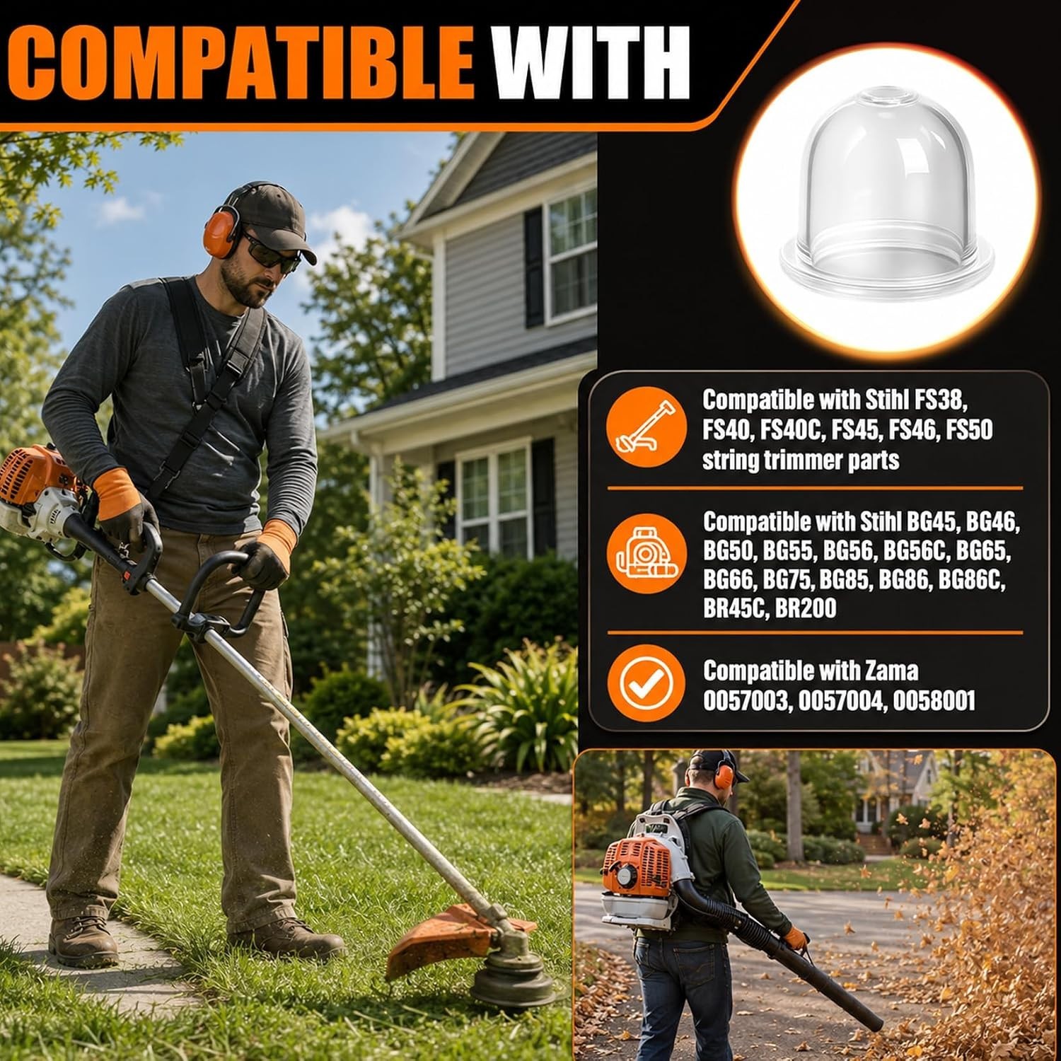 5-Pack Carburetor Primer Bulb for Stihl FS Series & Zama – Reliable Replacement