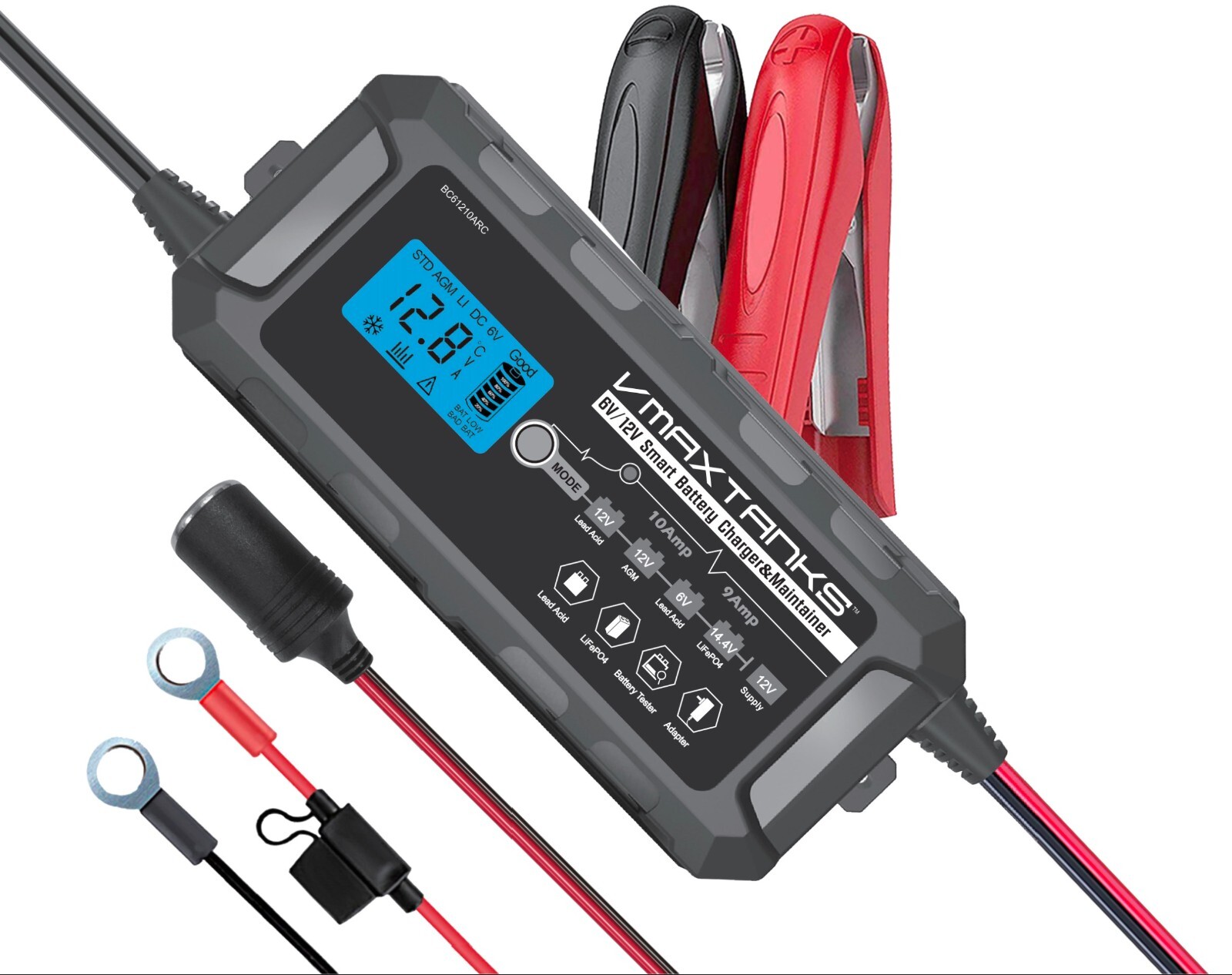 Battery Tender Car Battery Trickle Charger Maintainer 12V 10A BC61210ARC IP65