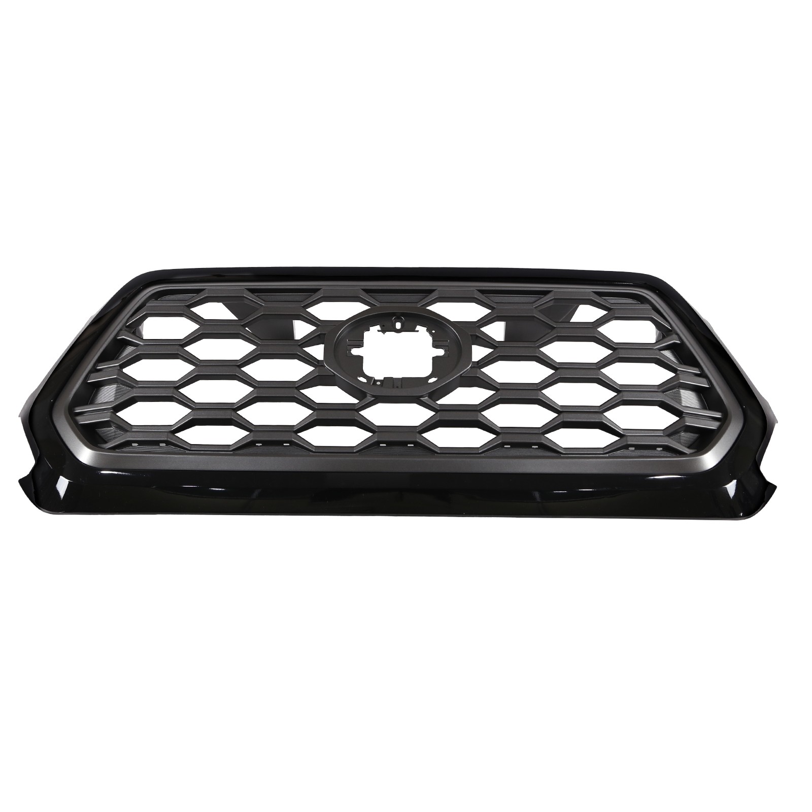 Gloss Black+Gray Front Upper Bumper Grille Assembly For Toyota Tacoma 2016-2023