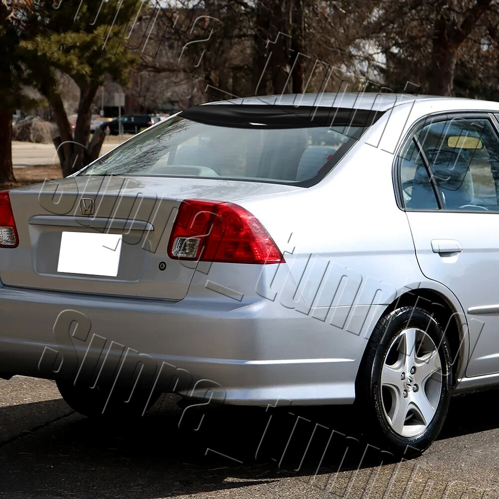 Black ABS Rear Roof Window Visor Deflect Spoiler For Honda Civic 4DR / Sedan