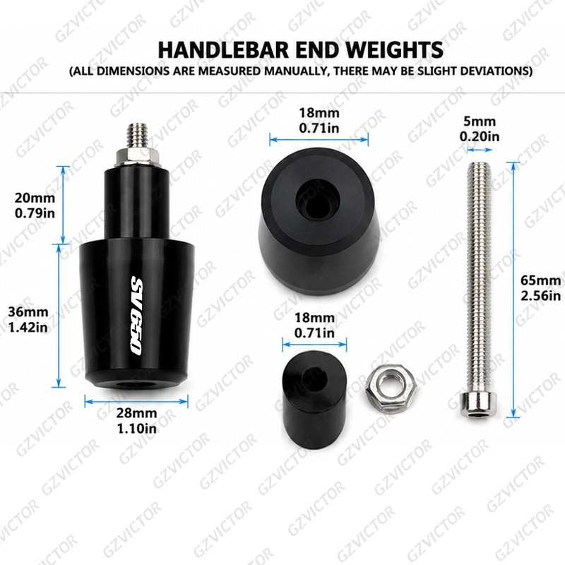 For SUZUKI SV650 SV650X SV650S motorcycle Bar End Weights Handlebar Ends Grip