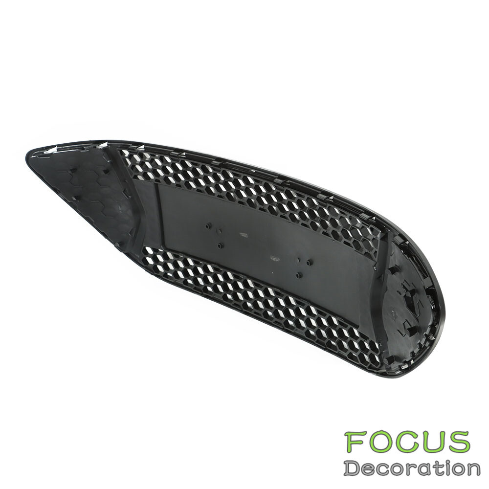 For 2013 14 Ford Focus Front Upper Bumper Grille Glossy Black Grill ABS Plastic
