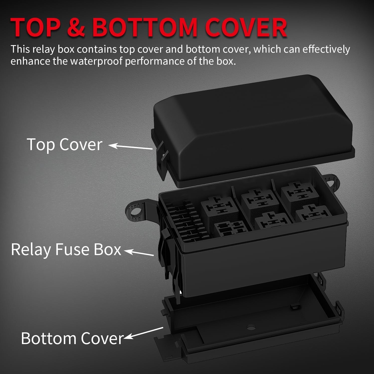 12V 6 Slots Fuse Relay Block 6 Slots ATC/ATO Fuse and Relay Block Relay Box