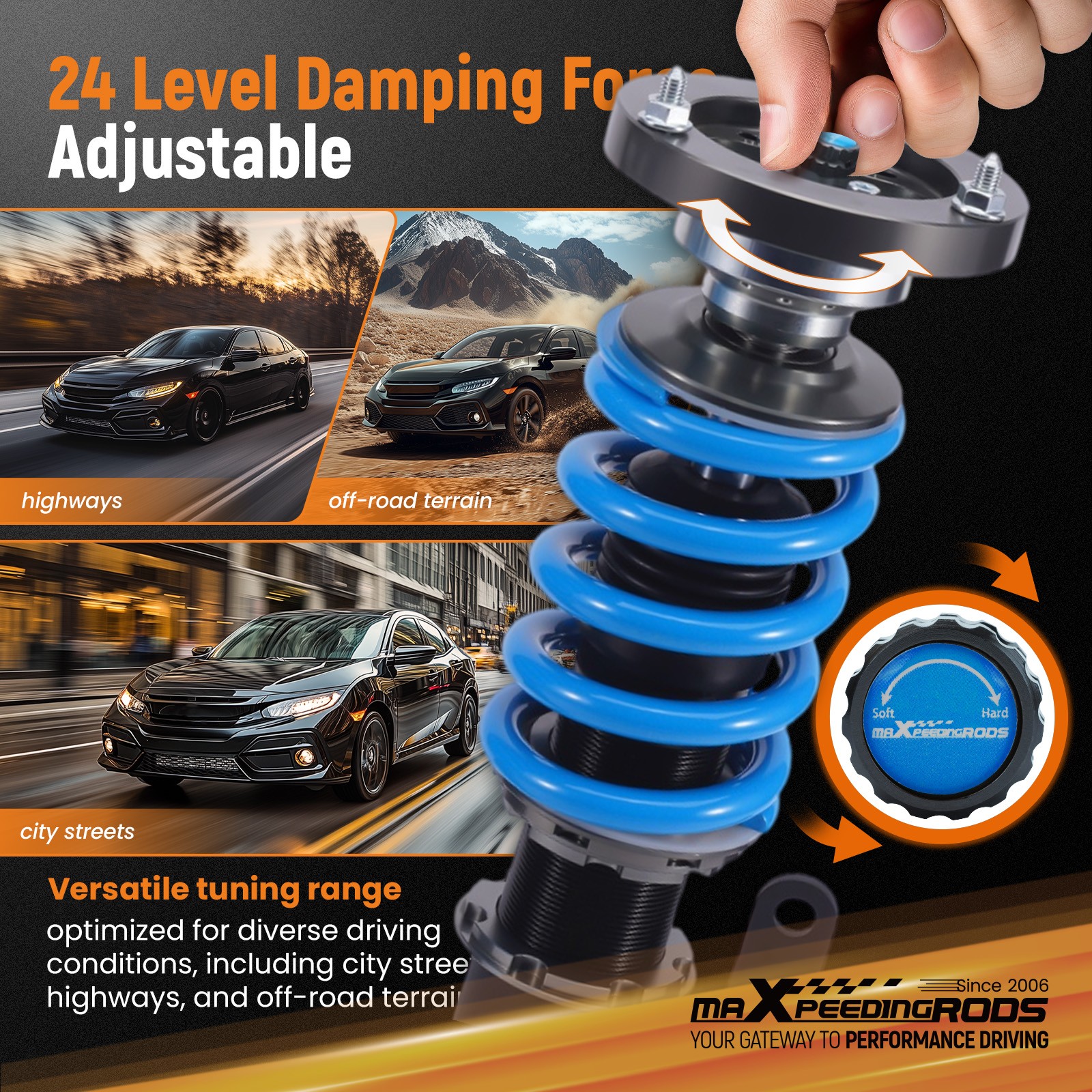 MaXpeedingrods T6 DAMPER COILOVERS KIT FOR BMW 3-SERIES AWD (E90/E91/E92)