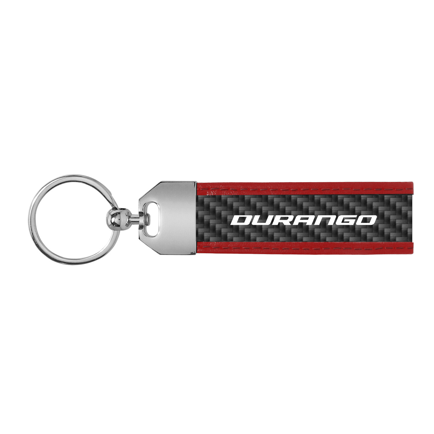 Dodge Durango Real Carbon Fiber Strap with Red Edge Key Chain Key-ring