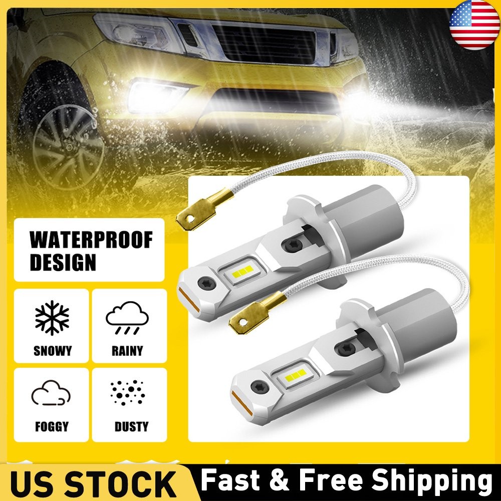 H3 LED Fog Light Bulb Conversion Kit Super Bright Canbus Super White High Power